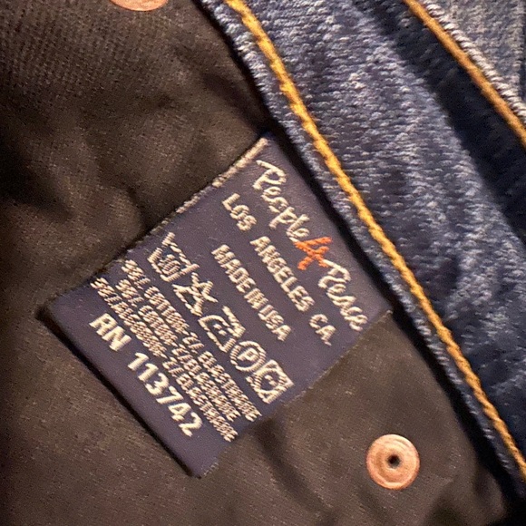 ☮️PEOPLE FOR PEACE☮️LOVE EMBROIDERED JEAN - Picture 5 of 13